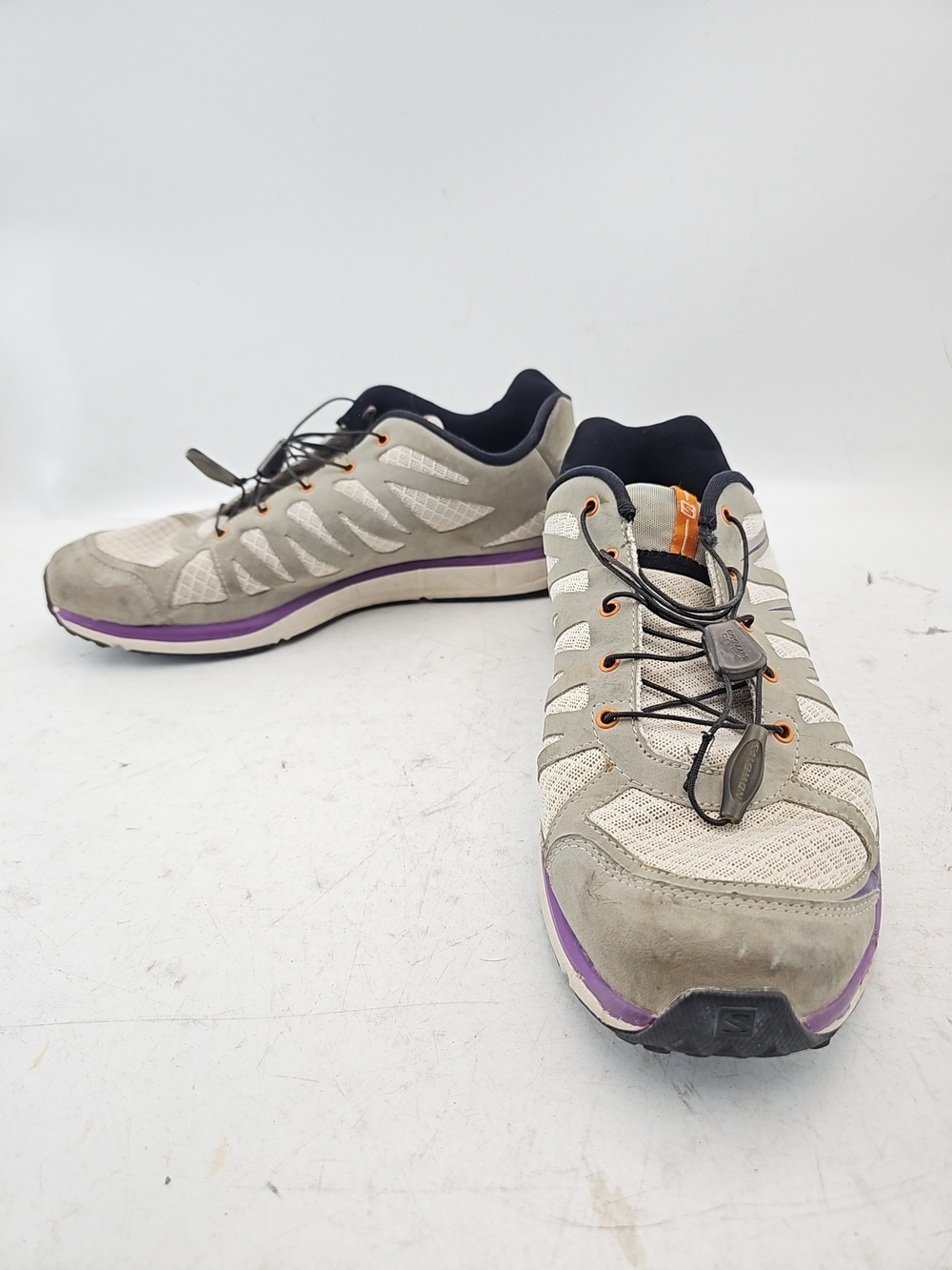 Salomon Women's Grey & Purple Quick-Lace Sneakers